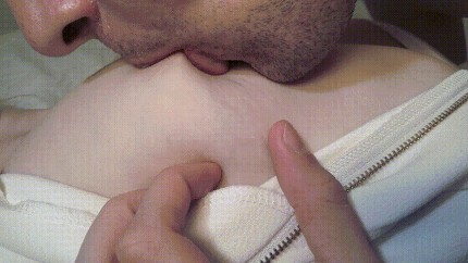 Wife pinches nipples licks lips