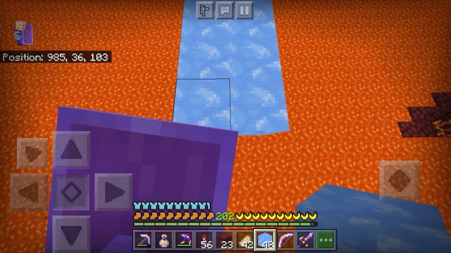 Minecraft creative playing lava water