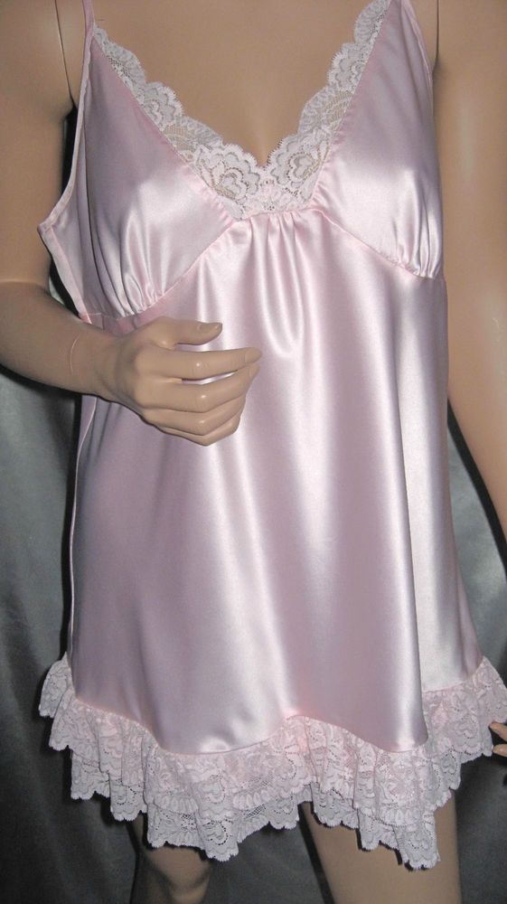 Pink satin nightie