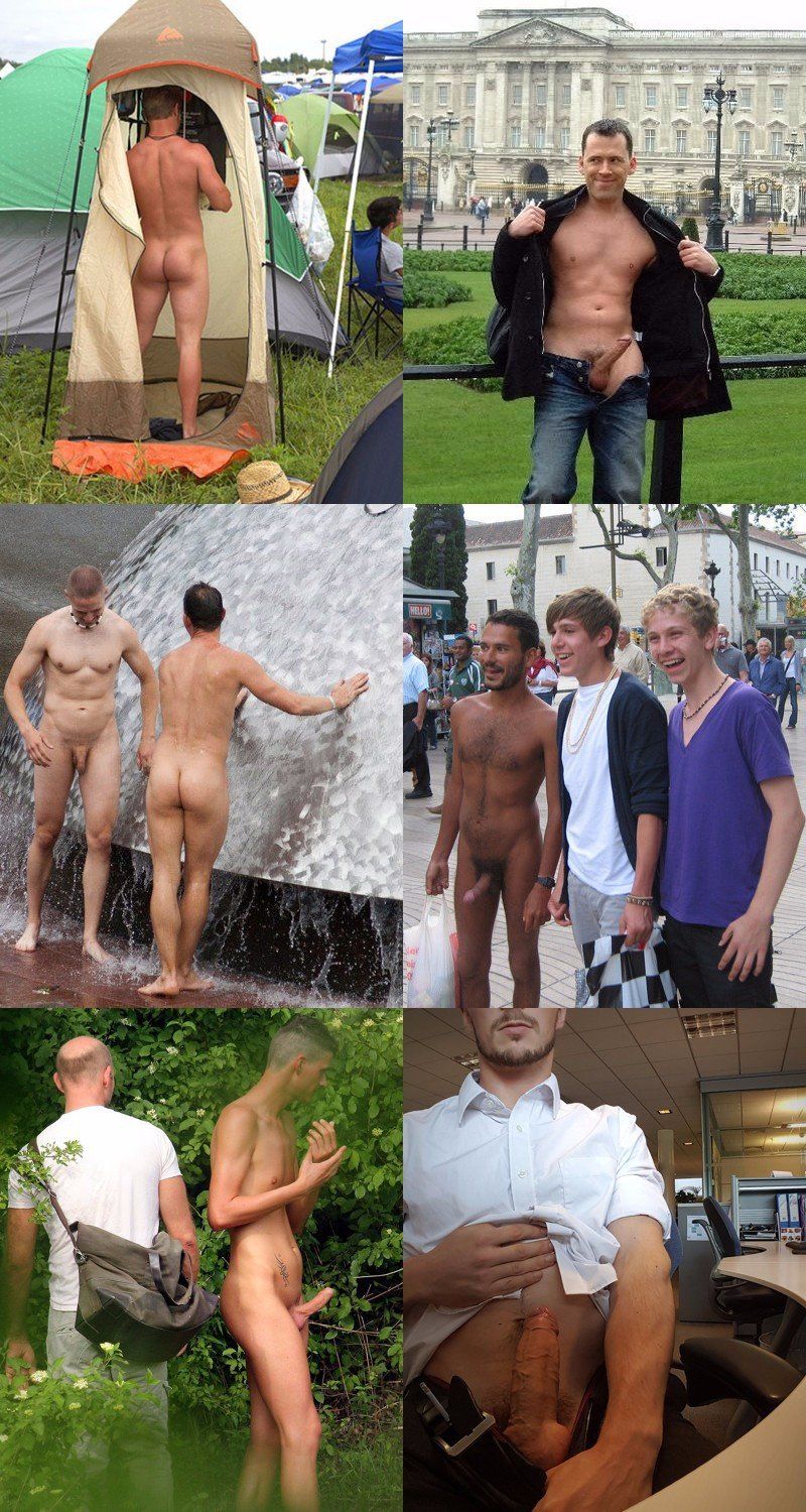 Men naked public